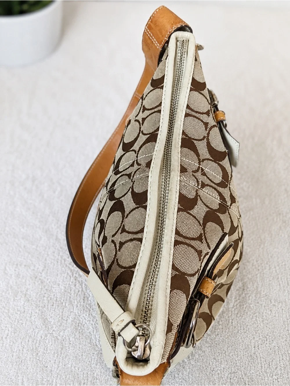 Vintage coach signature buckle bag